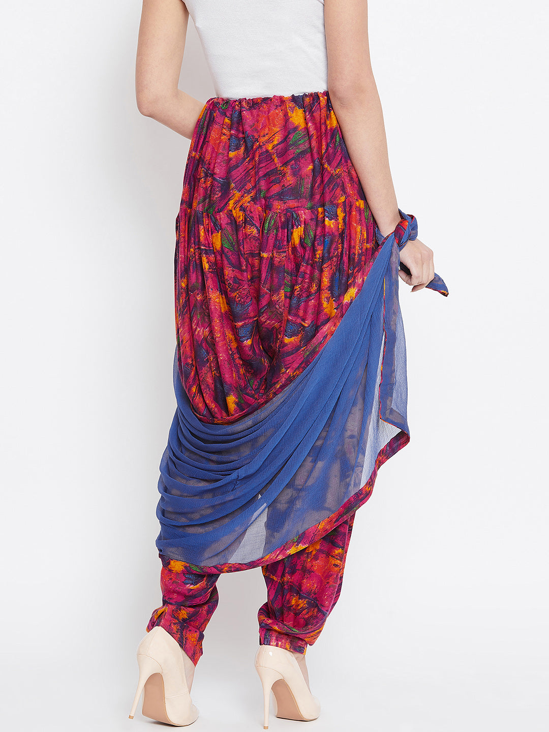 Abstract Print Printed Rayon Patiala with Dupatta