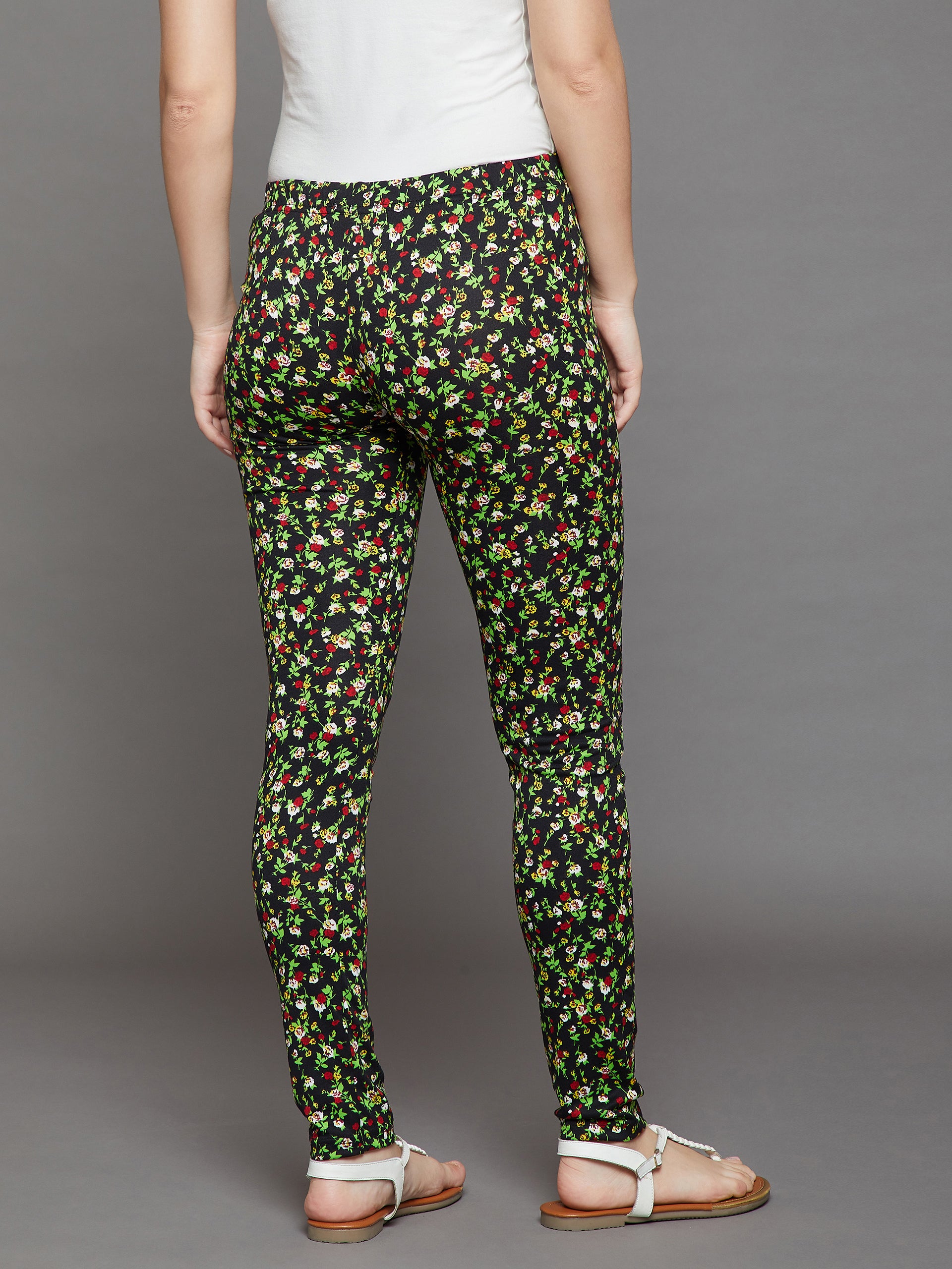 Black Floral Printed Legging