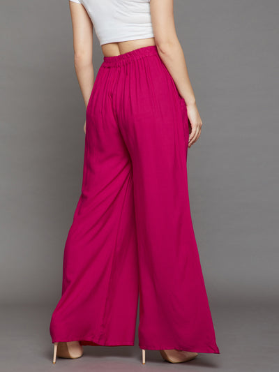Rani Pink Plain Rayon Palazzo