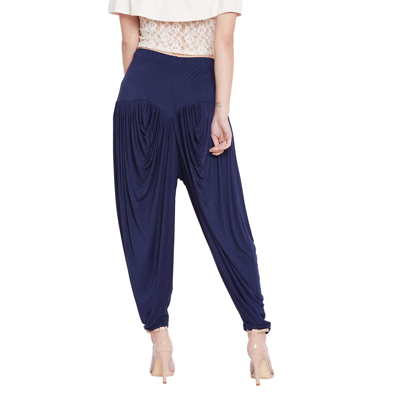 Navy Blue Viscose Plain Dhoti