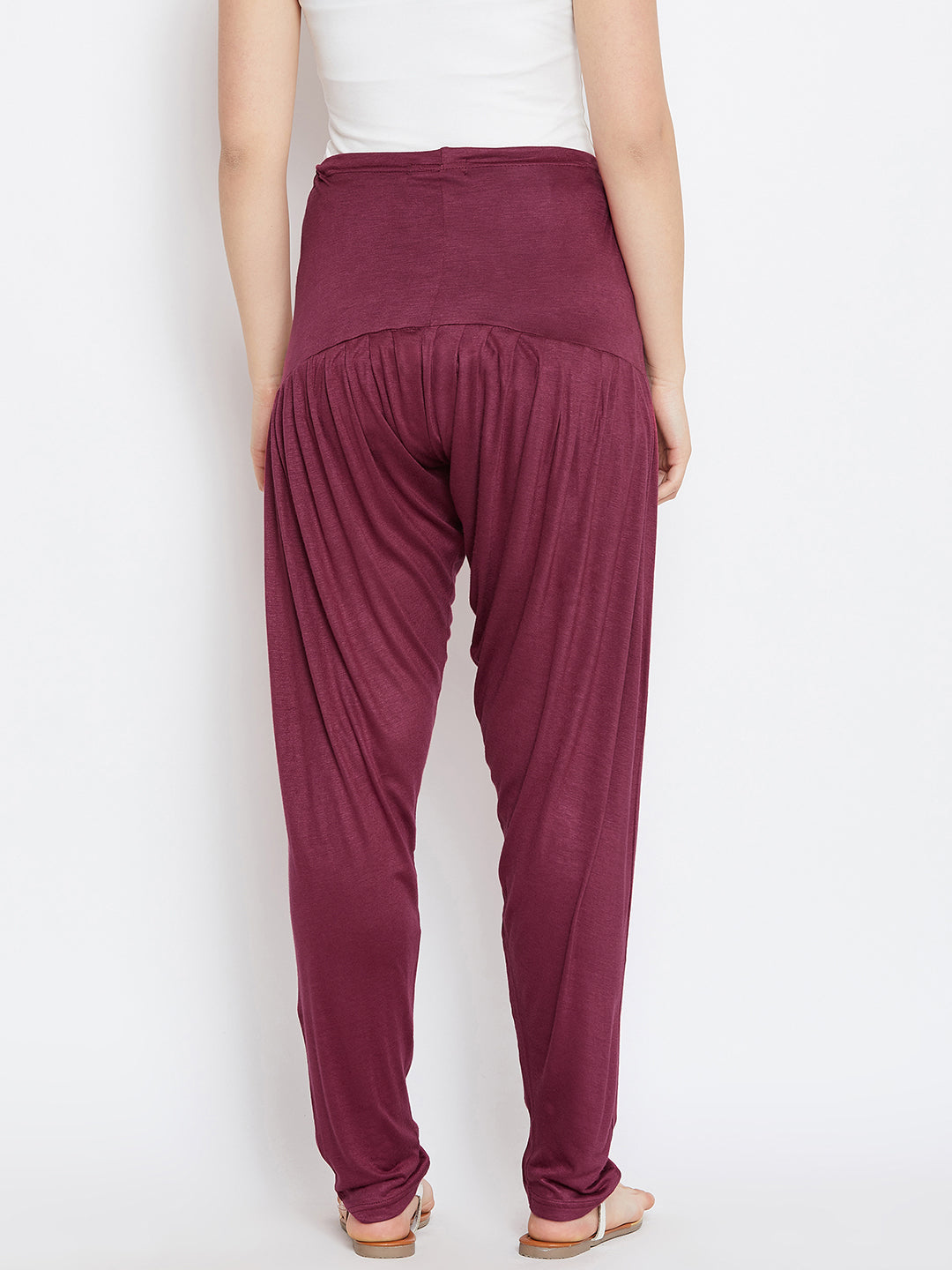 Maroon Plain Viscose Patiala