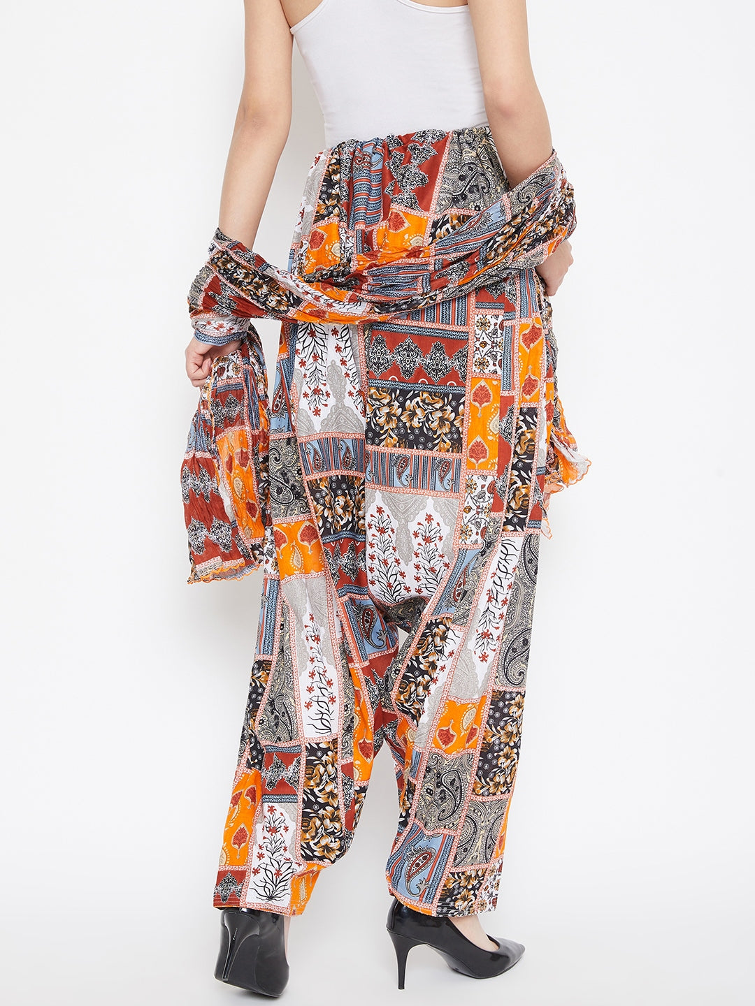 Patch work Printed Cotton Patiala with Dupatta