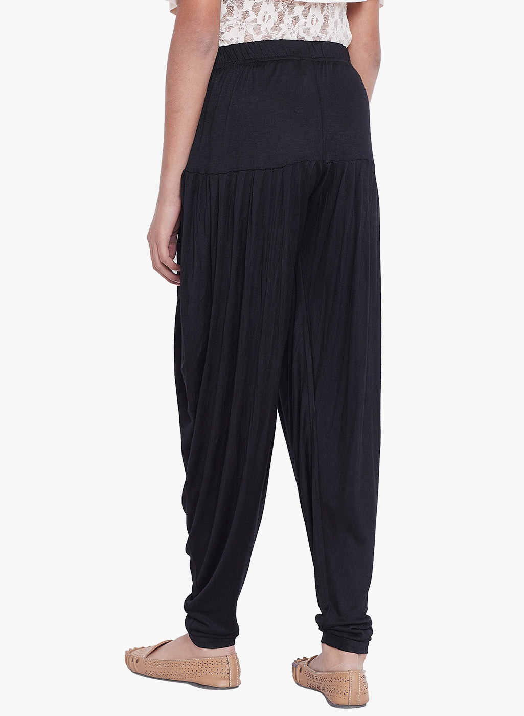 Black Viscose Dhoti Pants