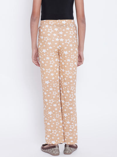 Skin Colour Twinkle Star Printed Palazzo