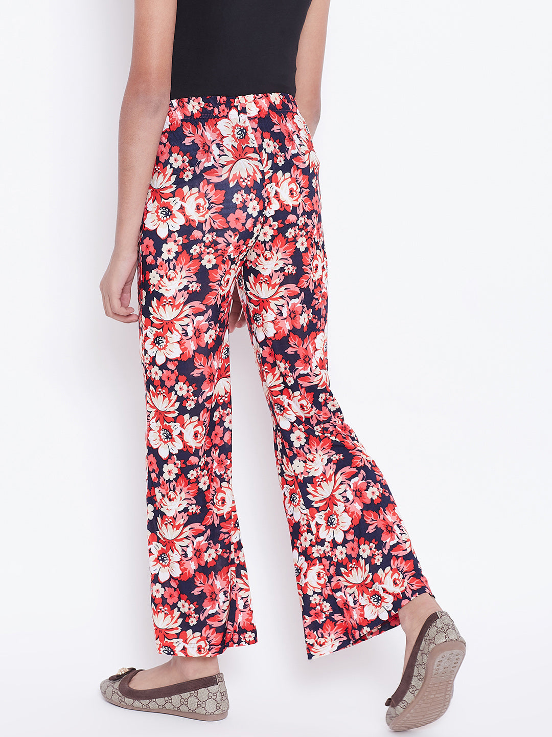 Peach Pink Floral Printed Palazzo