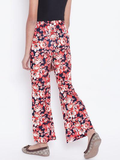 Peach Pink Floral Printed Palazzo