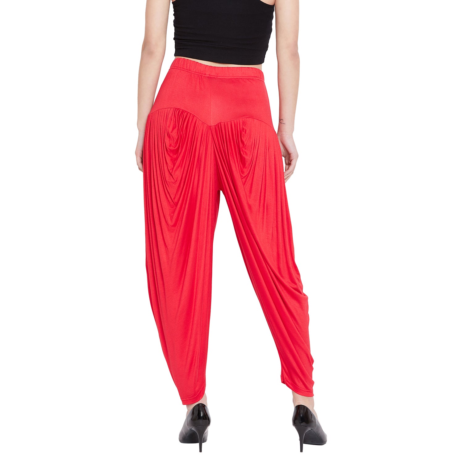 Red Viscose Plain Dhoti