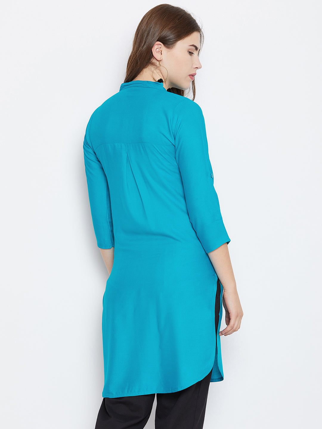 Turquoise Solid Color Kurti