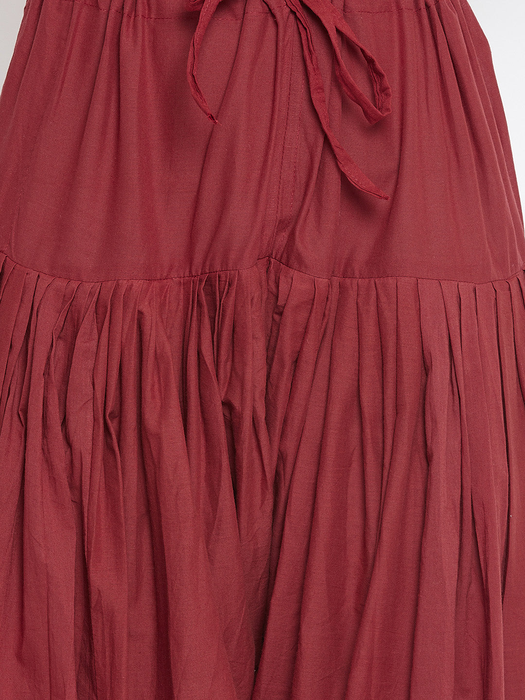 Maroon Cotton Plain Patiala with Dupatta