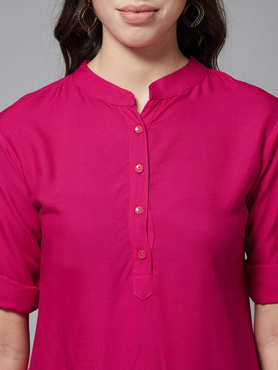 Magenta Top with Floral Patiala Set
