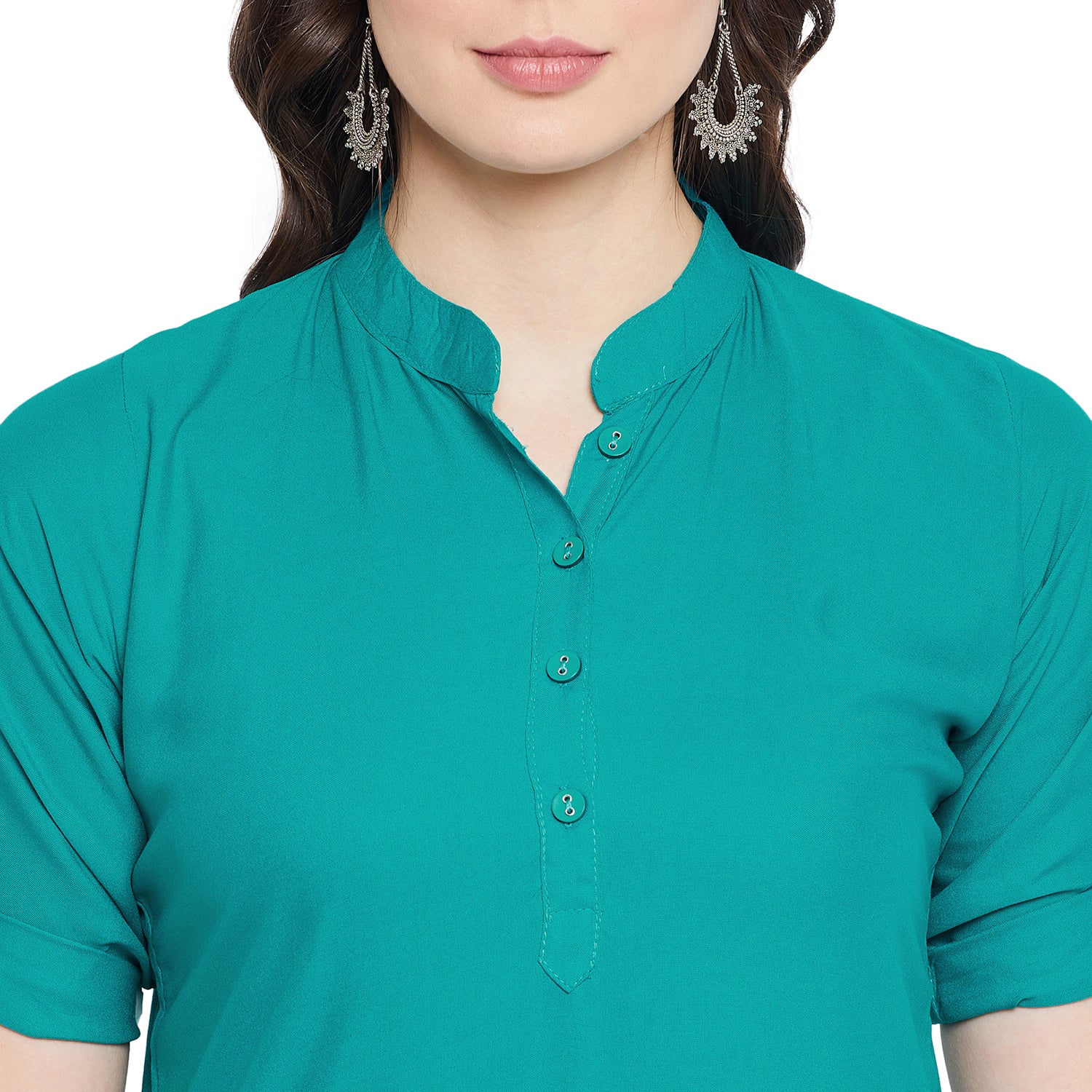 Rama Green Solid Color Kurti