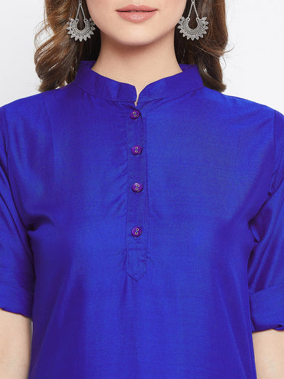 Royal Blue Solid Color Kurti M 36"