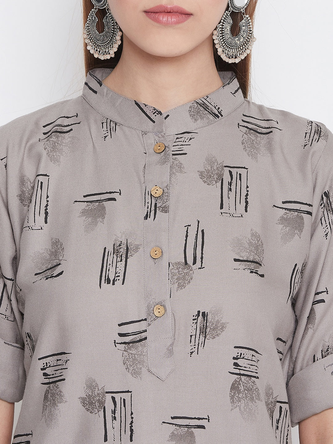 Noblegrey Printed Short Kurti