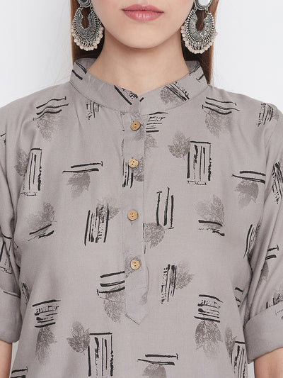 Noblegrey Printed Short Kurti