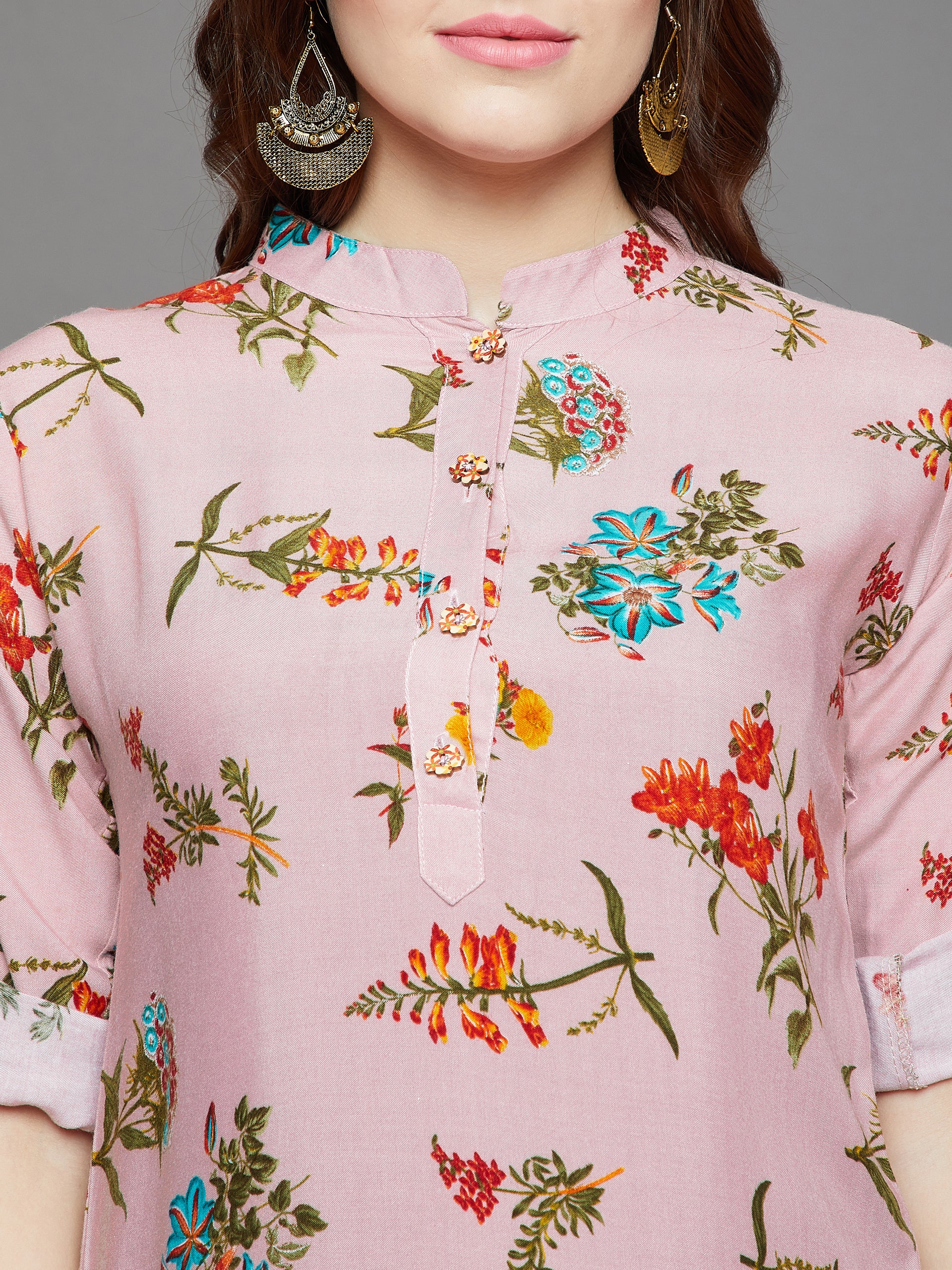 Vintage Floral Printed Kurti