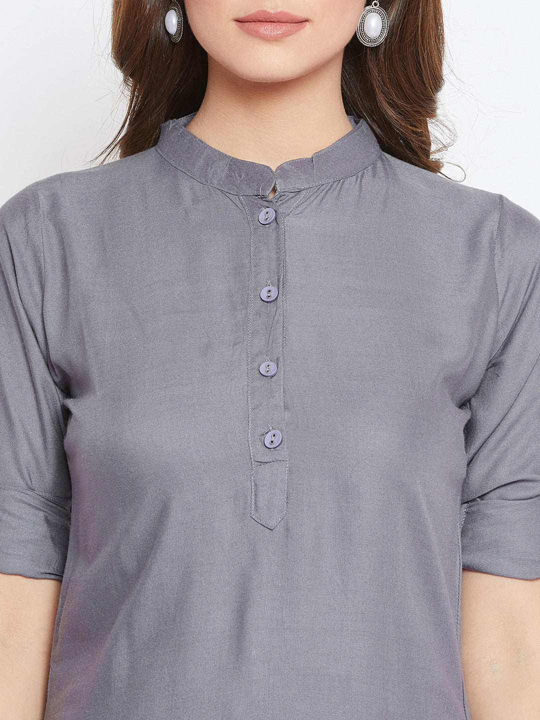 Baroque Print Patiala with Elephant Grey Kurti Set