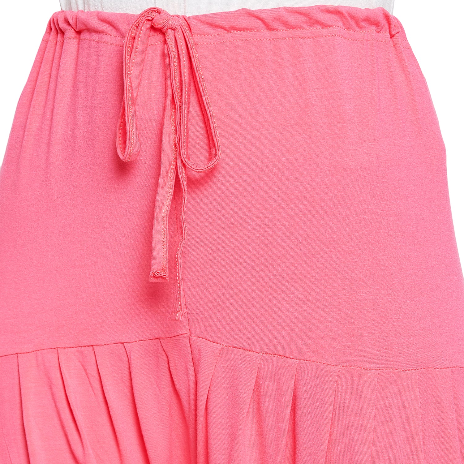 Peach Plain Viscose Patiala