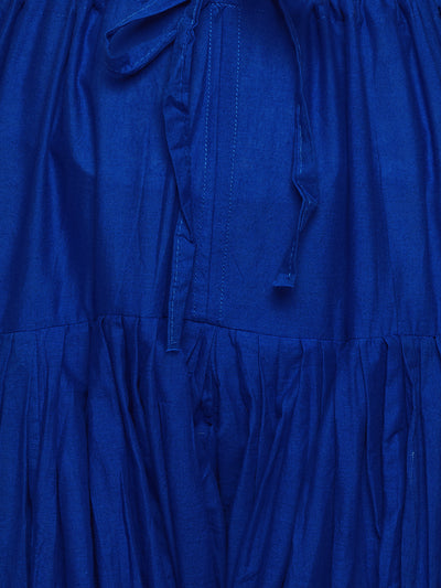 Royal Blue Cotton Plain Patiala with Dupatta