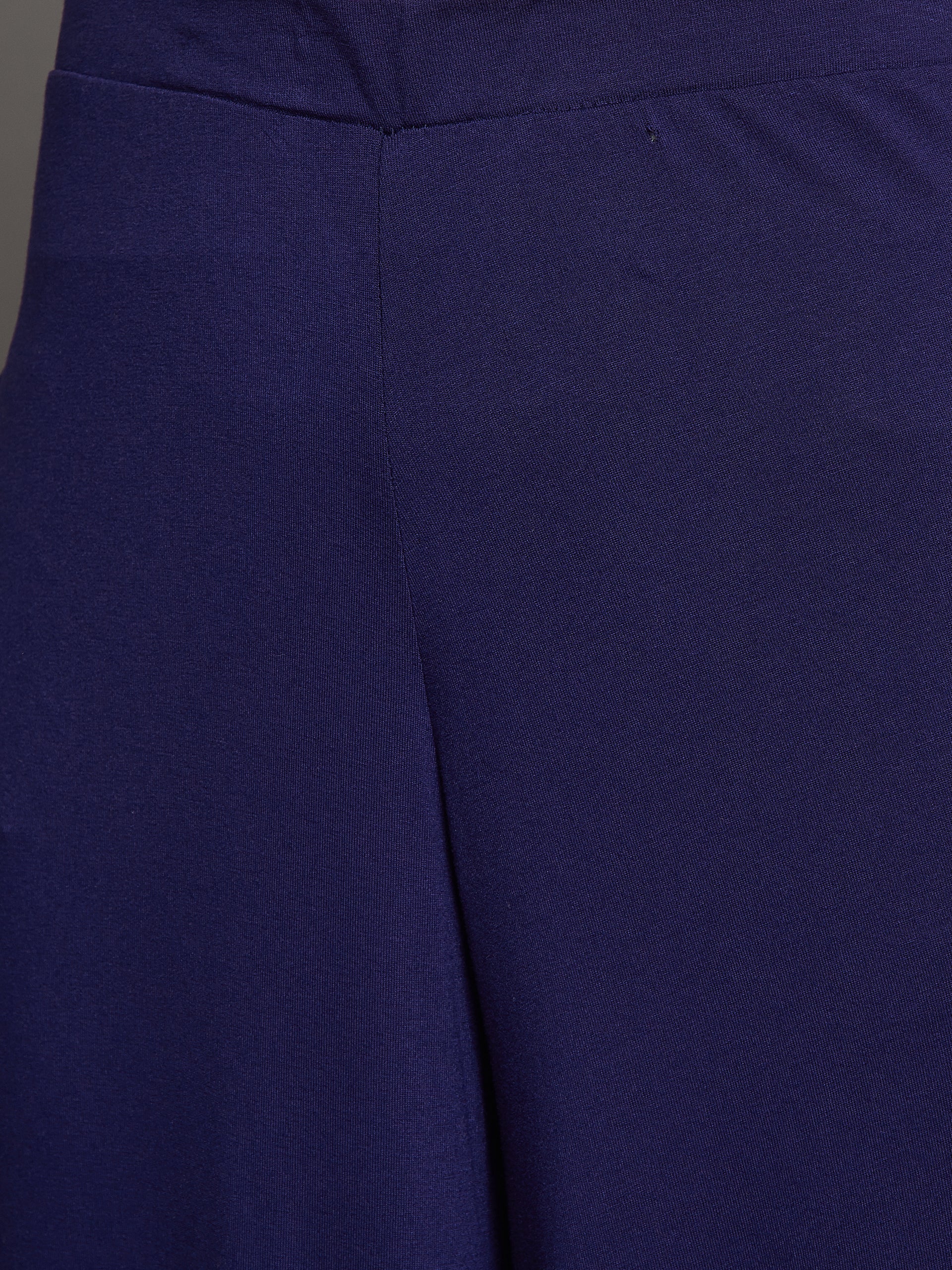 Navy Blue Plain Viscose Palazzo