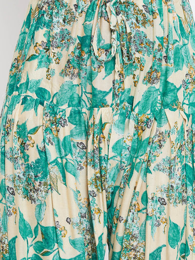 Leafy Printed Rayon Patiala With Dupatta