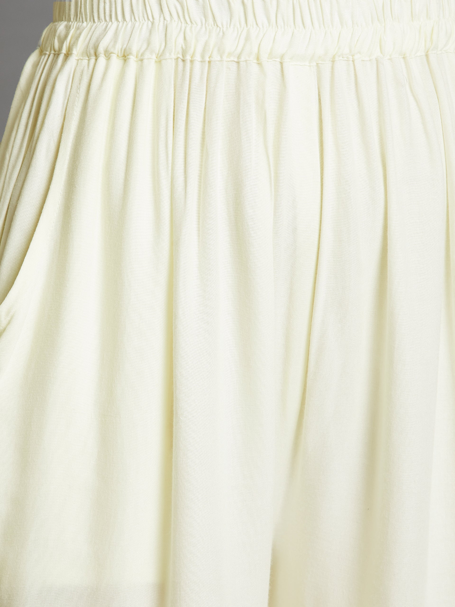 Off White Plain Rayon Palazzo