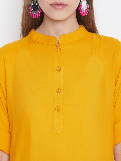 Mosaic Print Patiala with Mustard Yellow Kurti Set