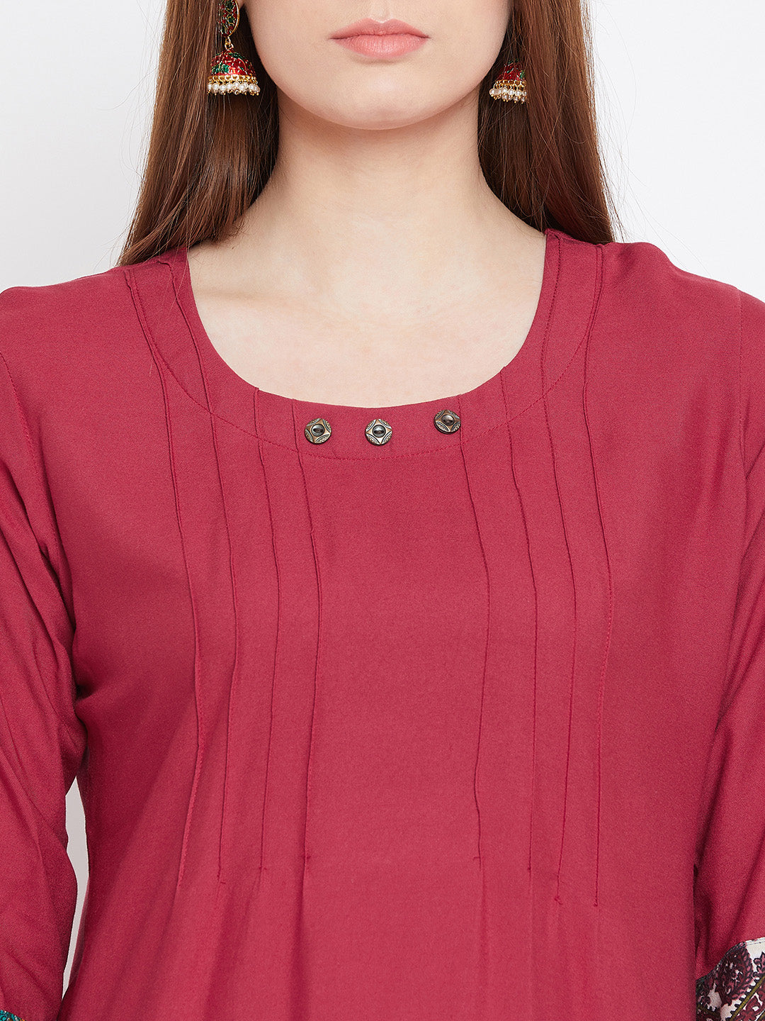 Maroon Kurti With Bohemain Dhoti