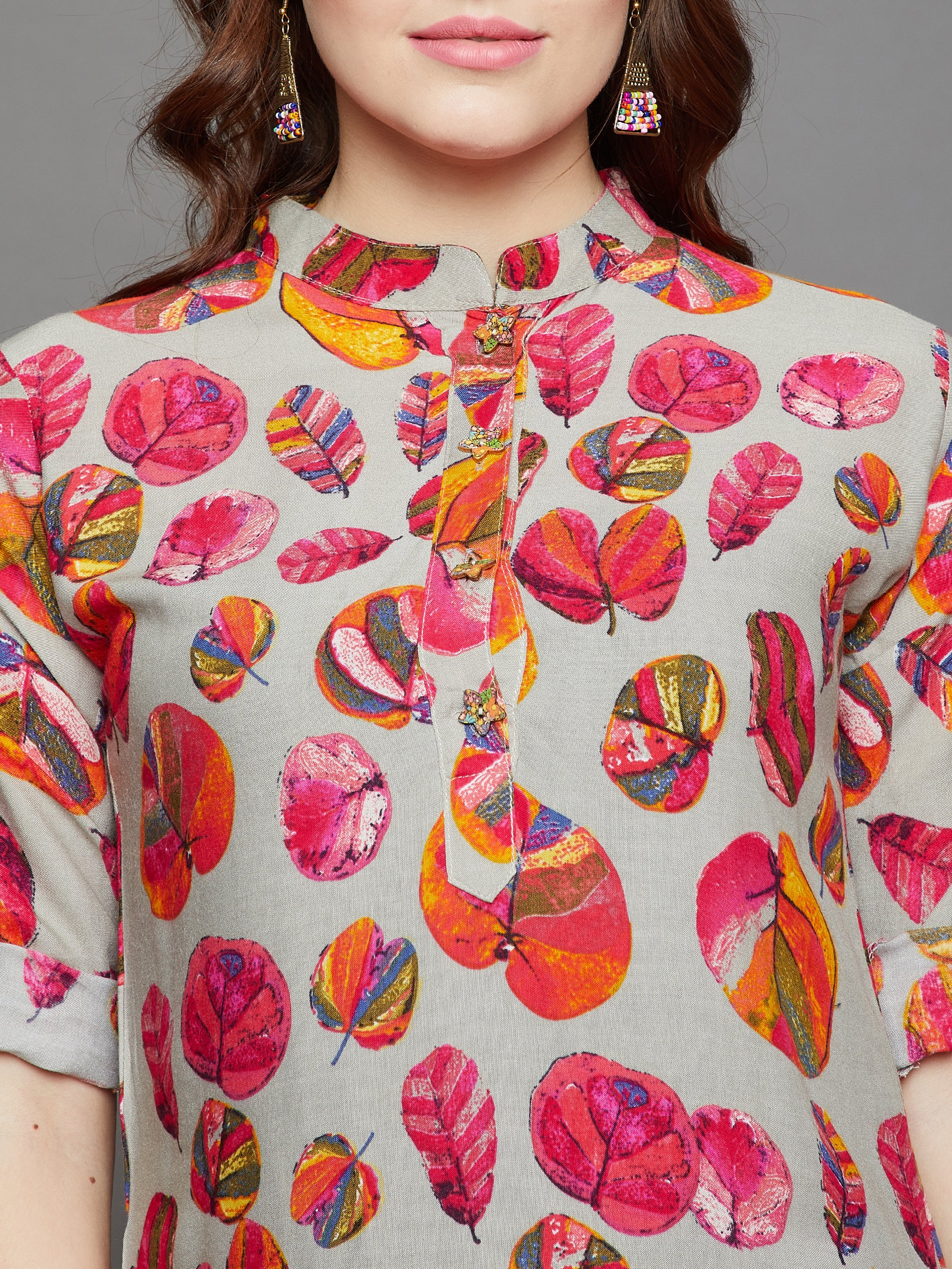 Autumn Blossoms Printed Kurti