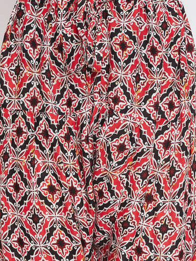 Block floral Print Rayon Printed Patiala with Dupatta