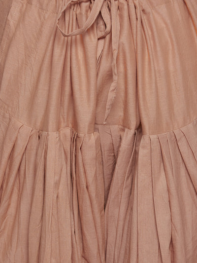 Brown Cotton Plain Patiala with Dupatta