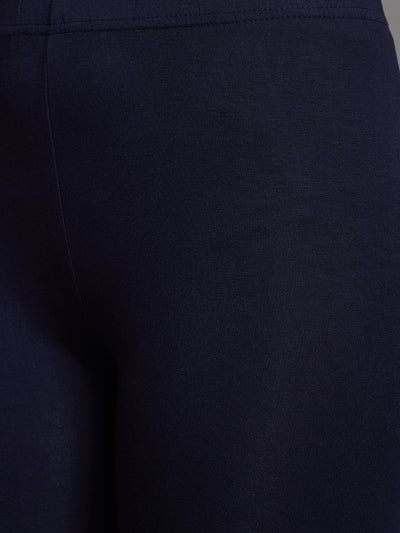 Navy Blue Viscose Ankle Legging
