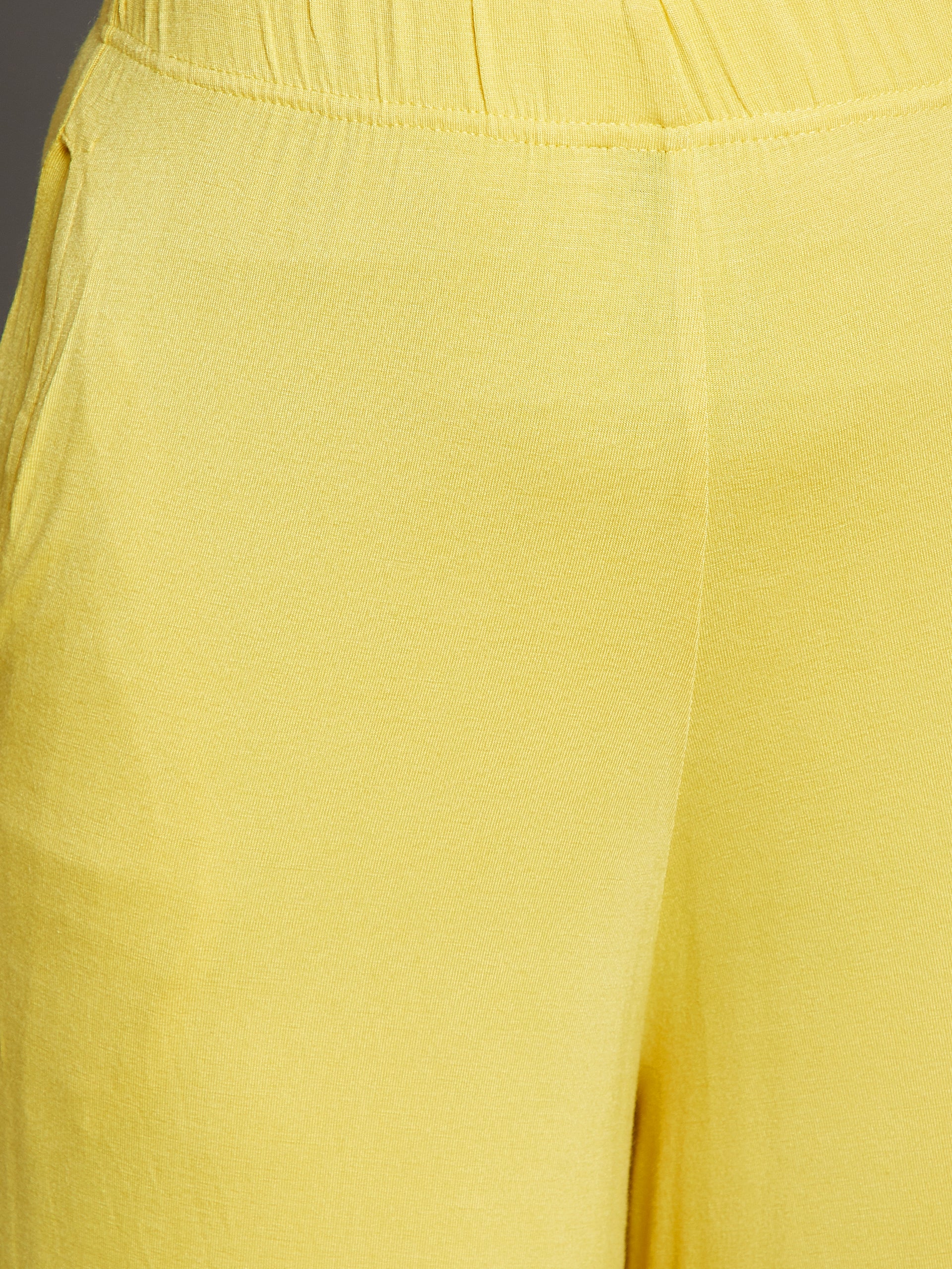 Yellow Plain Viscose Palazzo