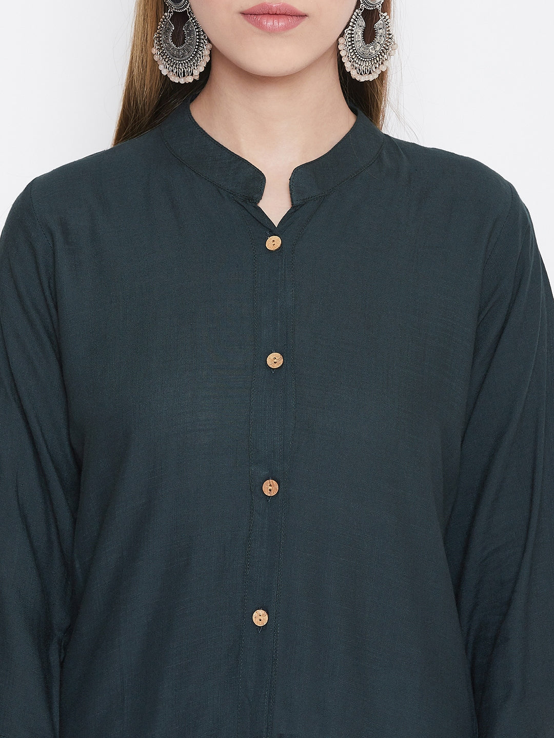 Dark Grey Solid Color Kurti