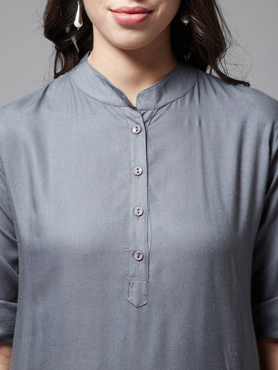 Geometric Print Patiala with Grey Kurti Set