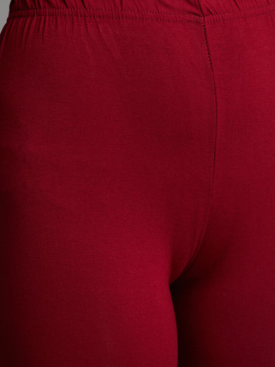 Maroon Viscose Ankle Legging