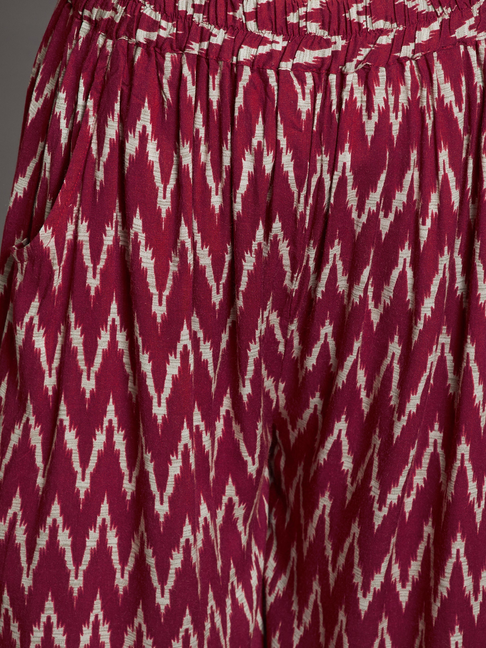 Maroon Chevron Printed Palazzo