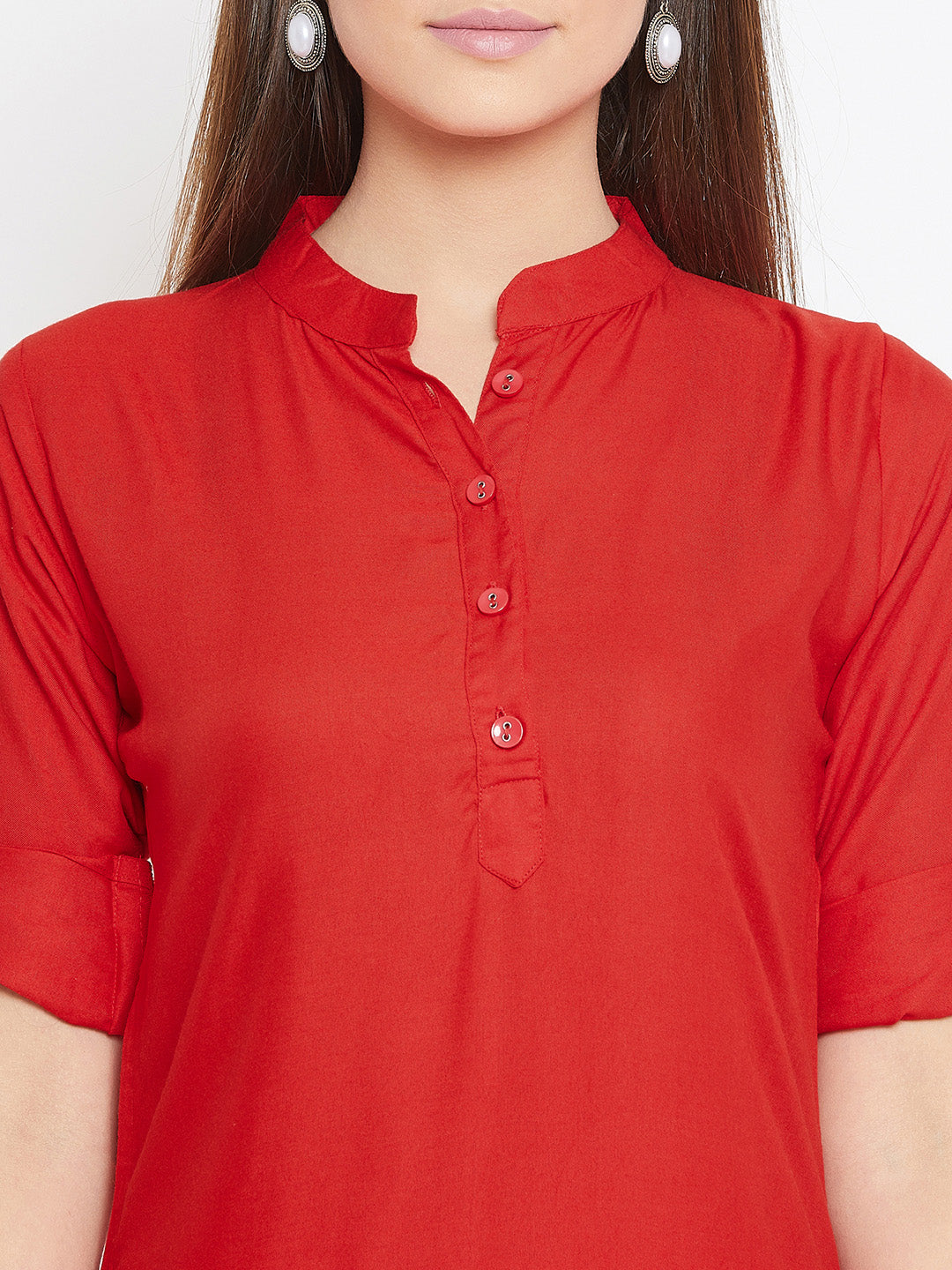 Red Solid Color Kurti