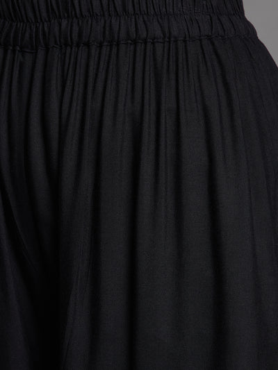 Jet Black Embroidery Palazzo