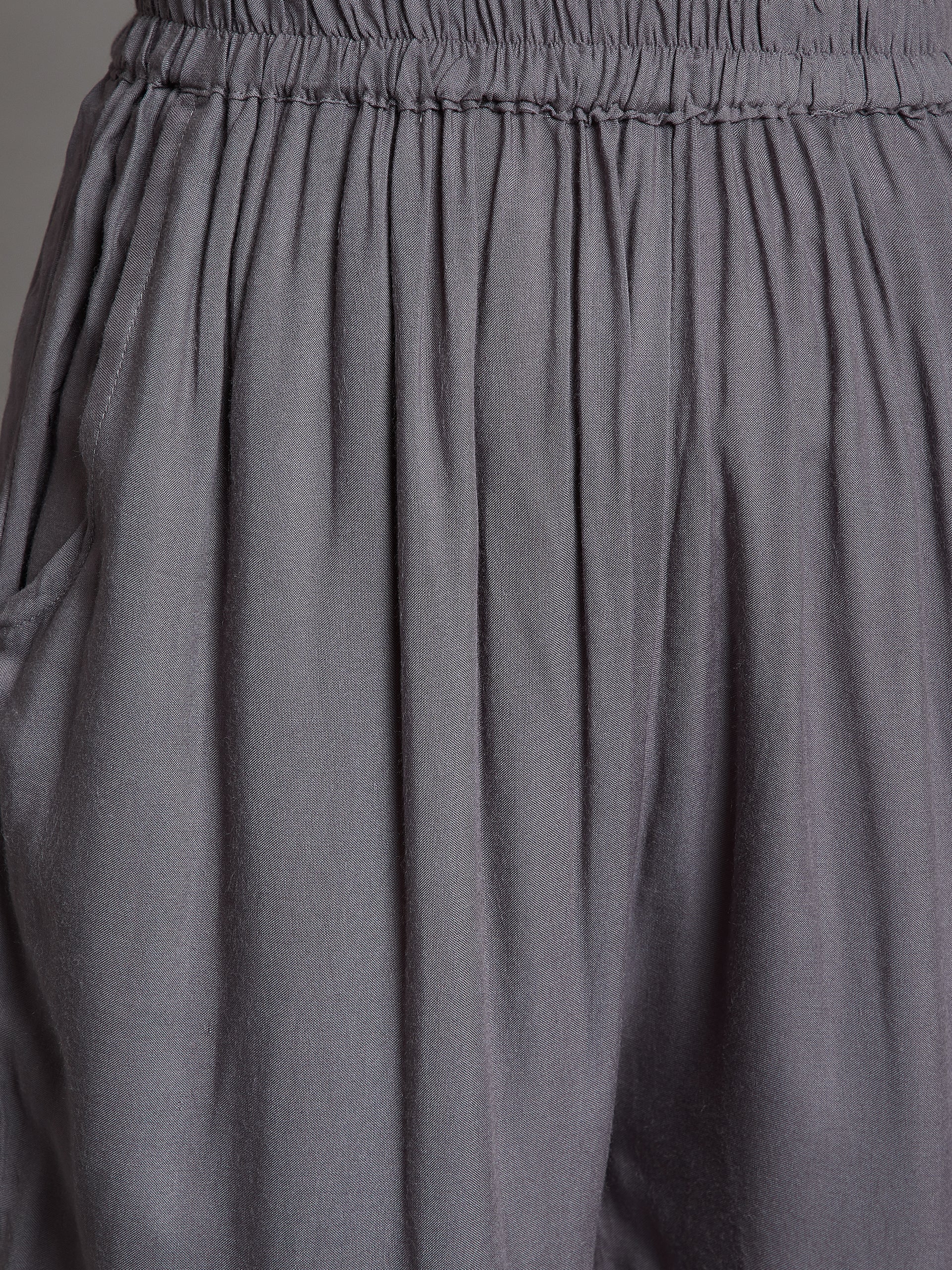 Grey Plain Rayon Palazzo