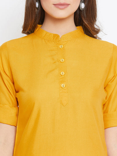 Yellow Solid Color Kurti XXL 36"