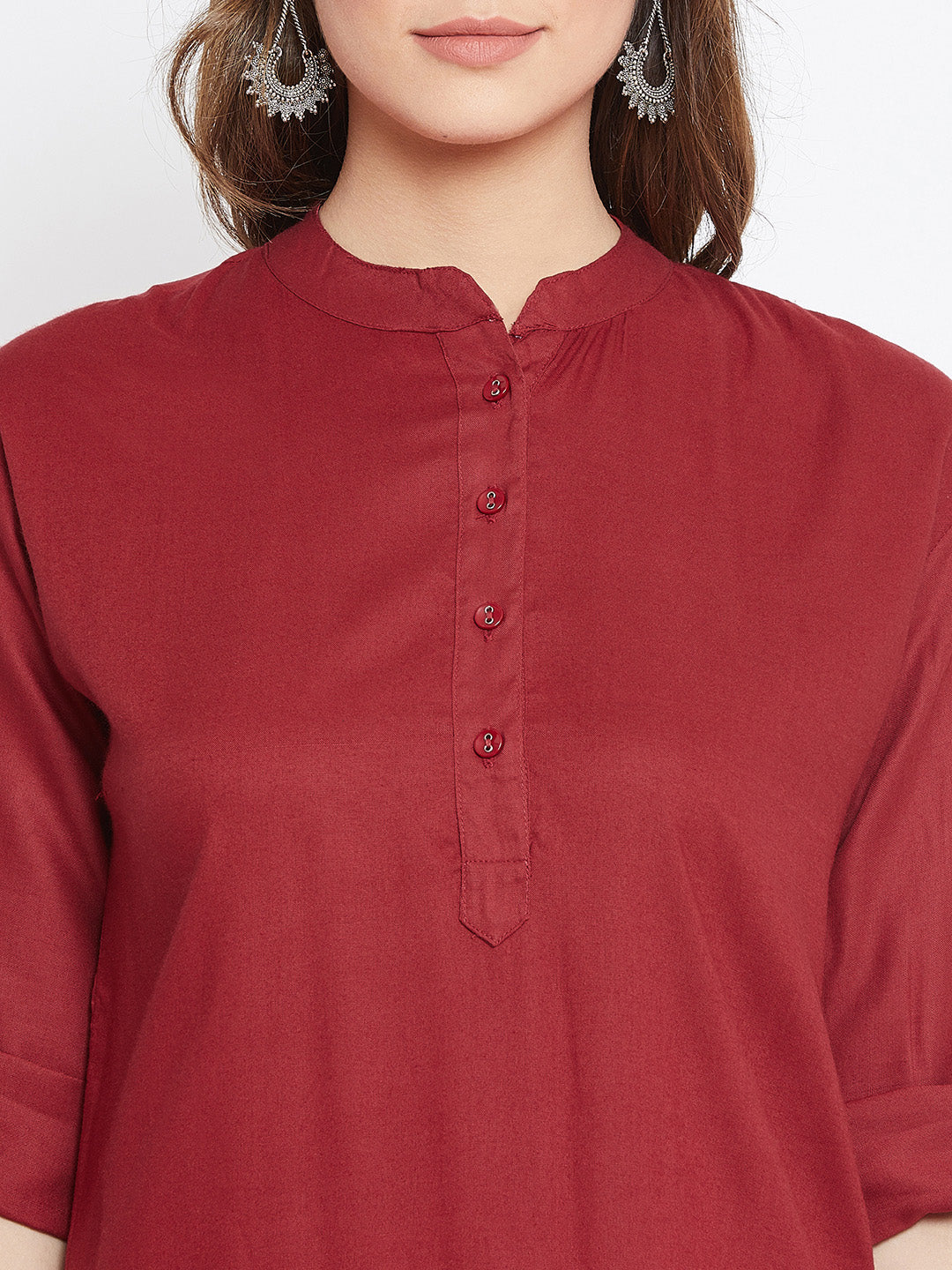 Ditsy Print Patiala with Maroon Kurti Set