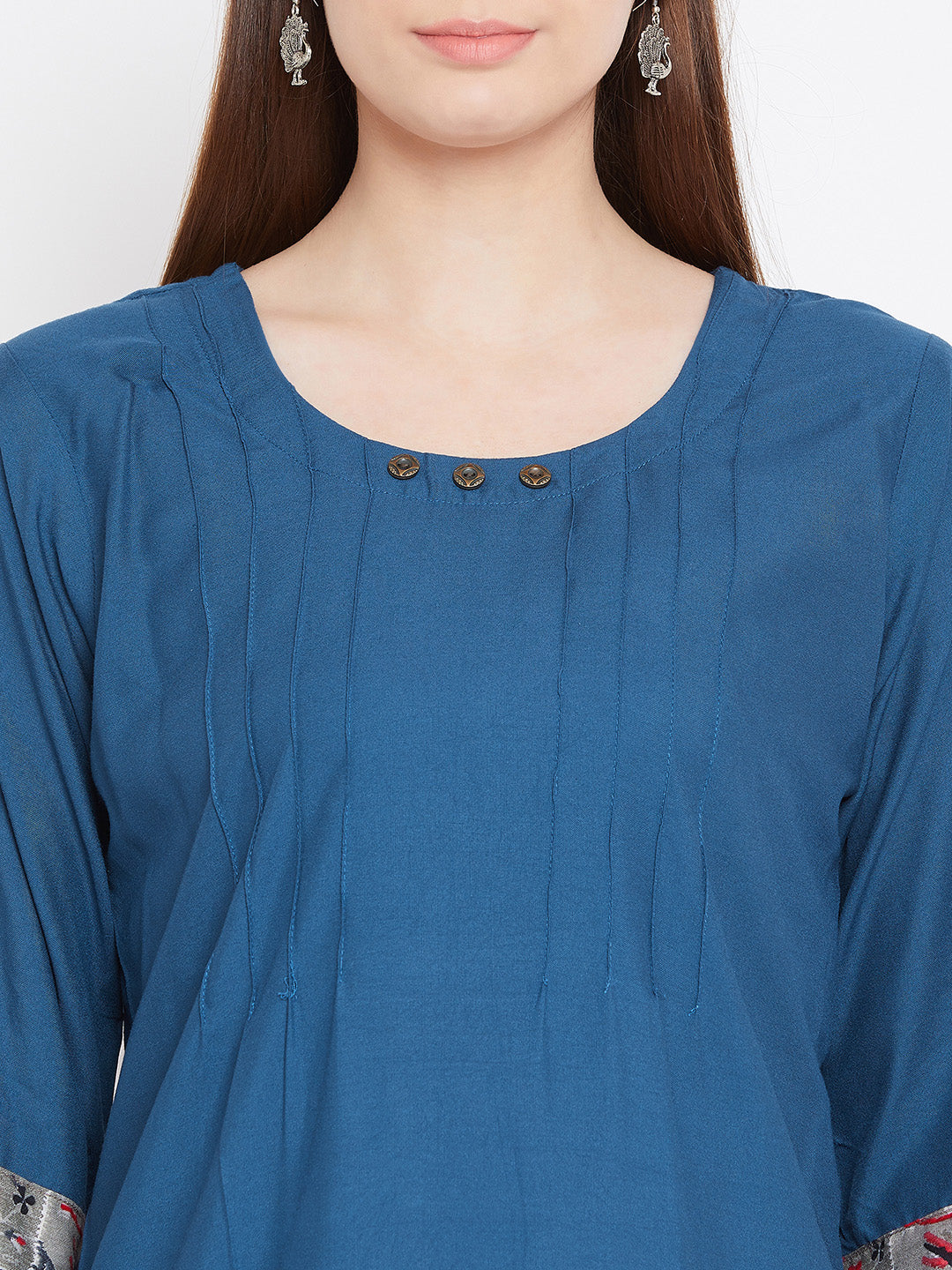 Indigo kurti With box Print Dhoti