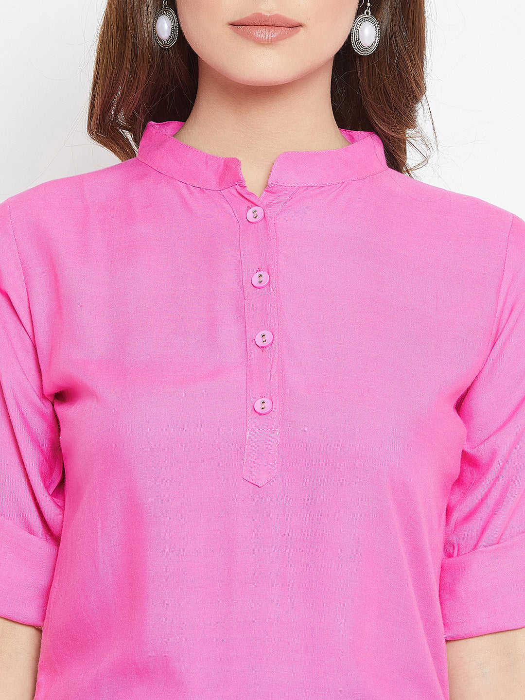 Baby Pink Solid Color Kurti