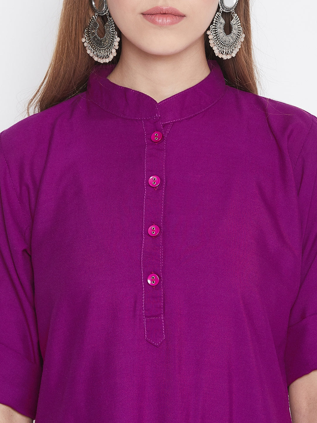 Floral Print Patiala with Purple Kurti Set
