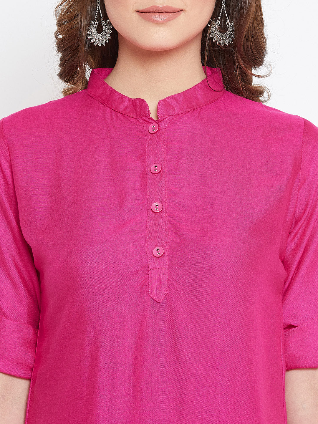 Pink Solid Color Kurti