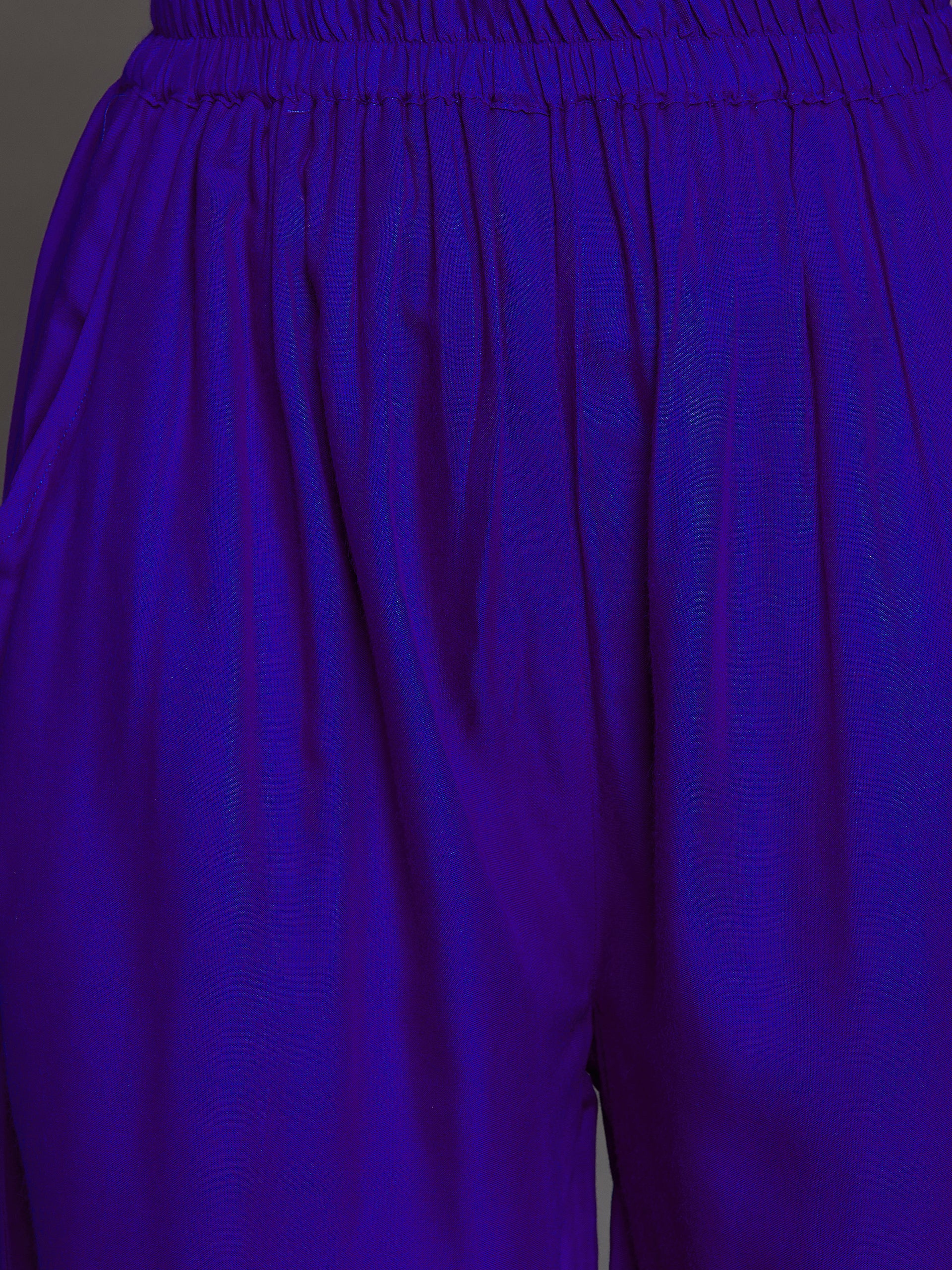 Royal Blue Plain Rayon Palazzo