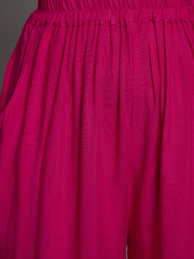Rani Pink Plain Rayon Palazzo