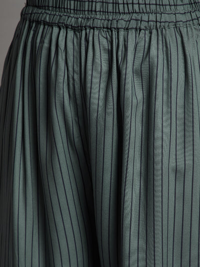 Olive with Black Stripes Palazzo