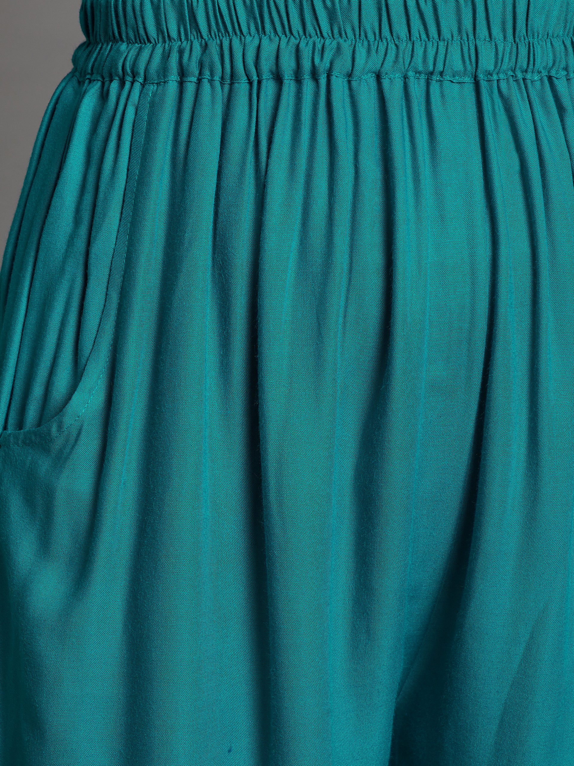 Rama Green Plain Rayon Palazzo