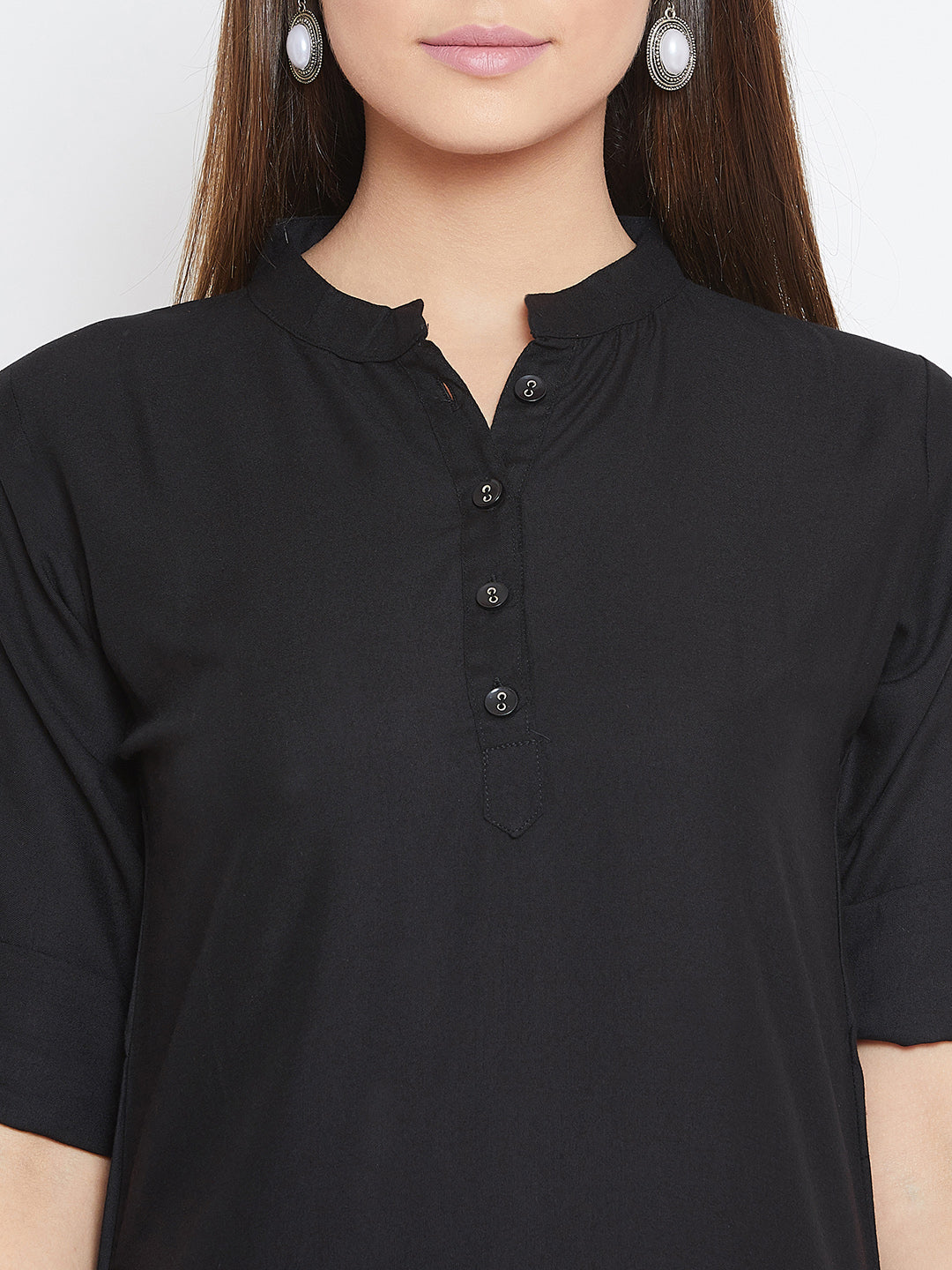 Black Solid Color Kurti